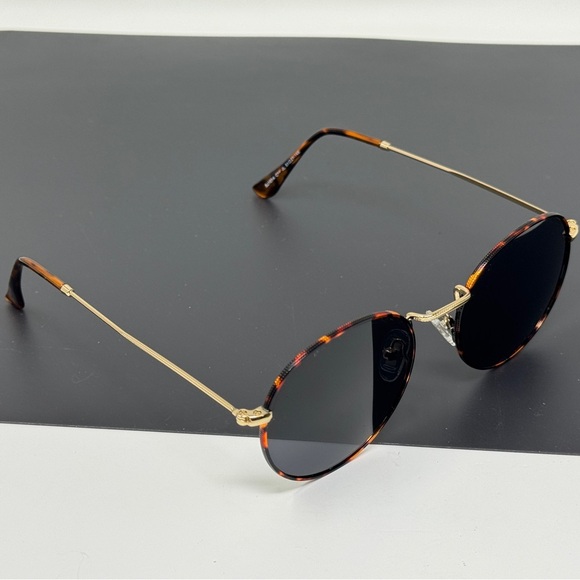 Sojos Sunglasses gold tortoise front polarized round - Picture 8 of 11